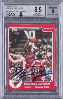 1984-85 Star #101 Michael Jordan Signed Rookie Card – BGS NM-MT+ 8.5/BGS 9 - A Scarce High-Grade Specimen!